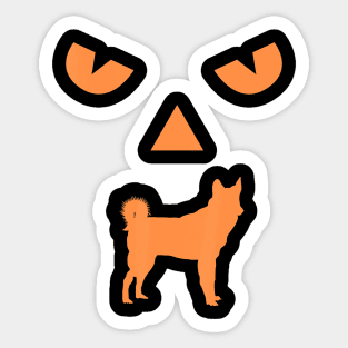 Halloween Pumpkin Siberian Husky Dog Jack o lantern Costume Sticker